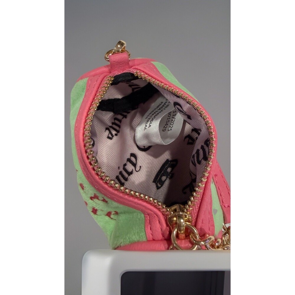 Juicy Couture Retro Green Pink Velour Mini Barrel Charm - Picture 10 of 10